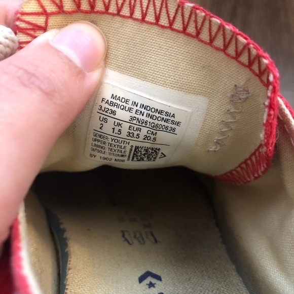 Red Converse Low Top Sneakers - Picture 10 of 10